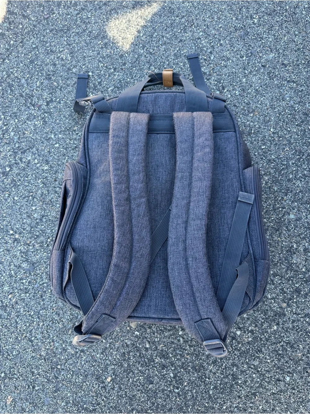 Eddie Bauer Diaper Bag Charcoal Backpack with Tan Accents